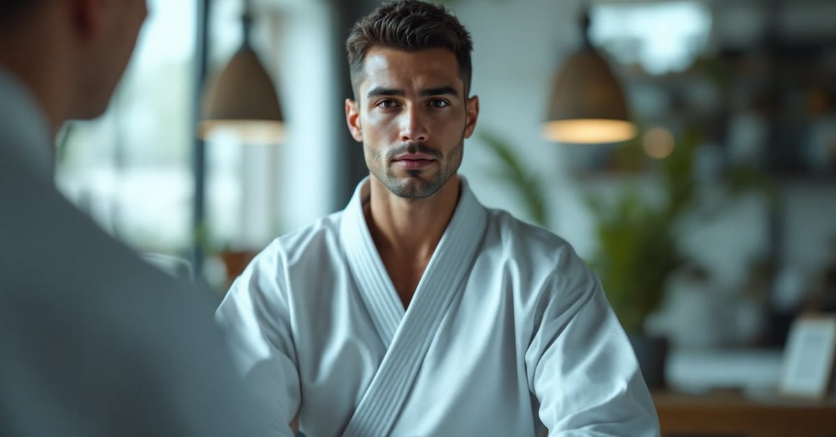 Judoka en combat regardé à la télévision, retransmission judo en direct sur écran moderne